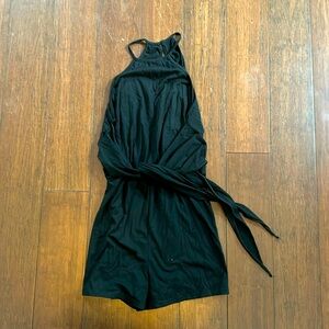 Black Lulu Tie Romper. Medium